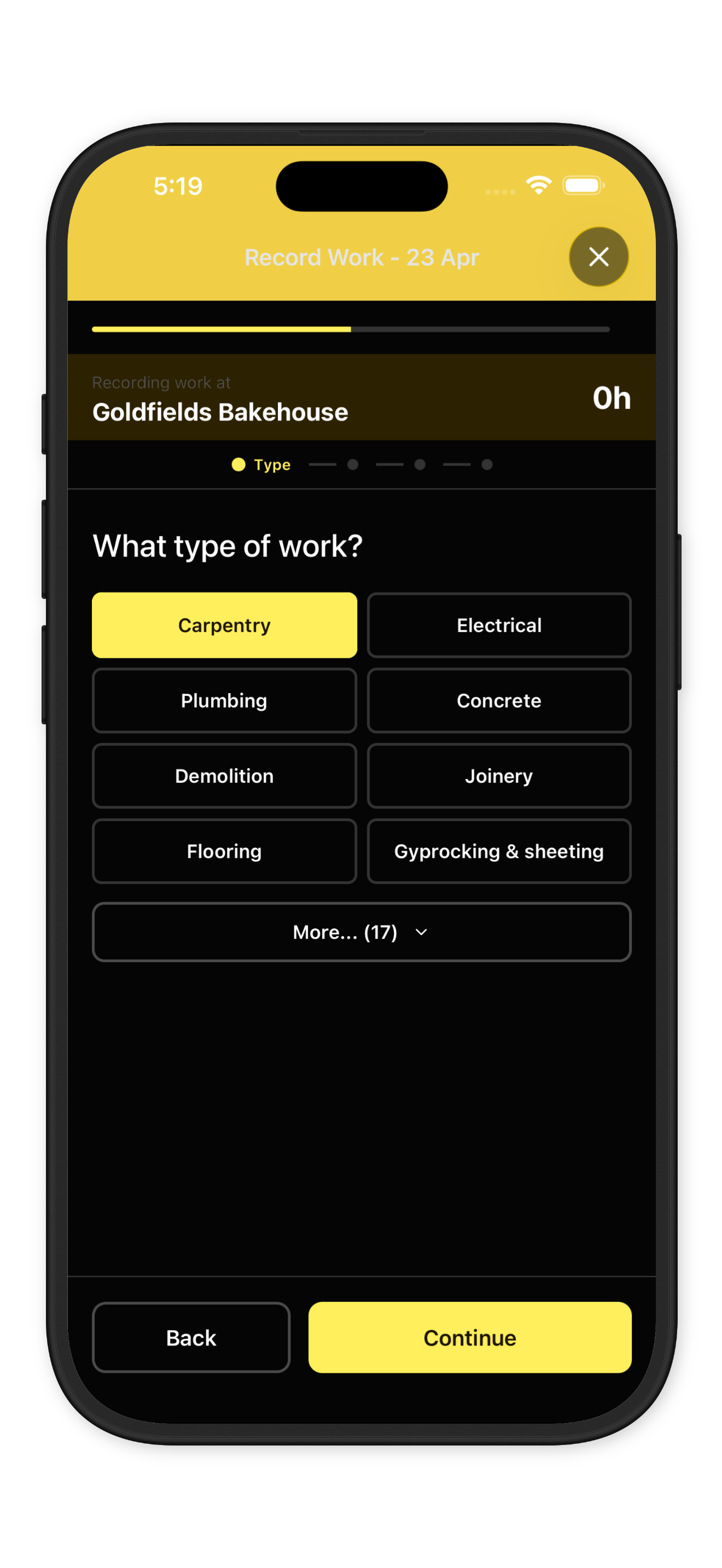 Pick the work details